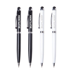 Twist-Type Business Pen With Stylus And Silver Clip