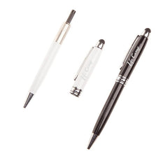 Metal Twist-Type Ballpoint Pen With Thick Silver Strip