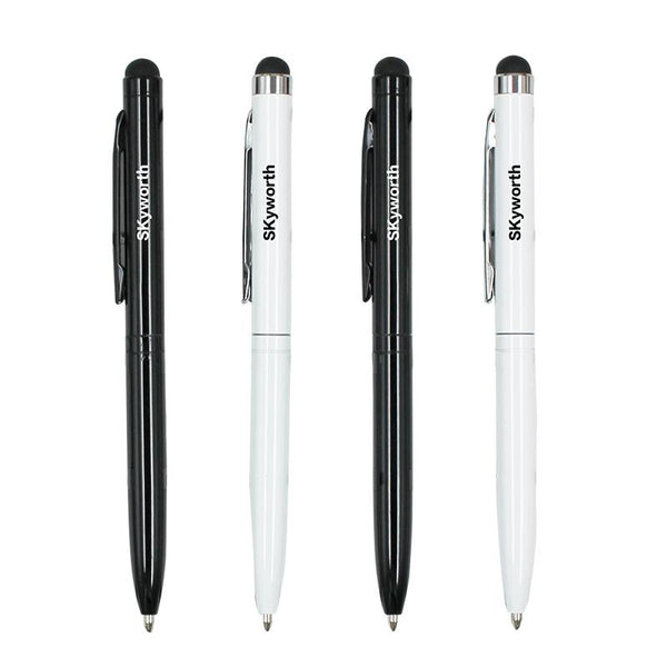 Minimalist Metal Twist-Type Ballpoint Pen With Stylus