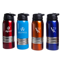 Stainless Steel Drinking Bottle With Thick Silver Strip