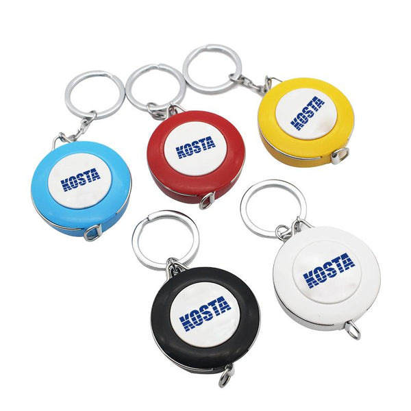 Mini Round Keychain With Tape Measure