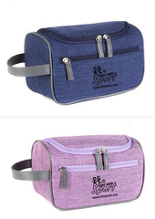 Zippered Toiletry Bag With Hanging Hook For Travel