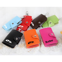 Portable Pu Leather Key Holder Pouch With Six Key Holder Inserts