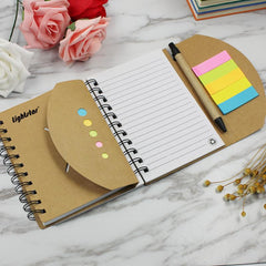 Notebook With Kraft Paper Cover And Curved Flap Closure