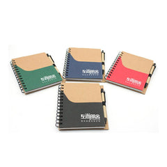Notebook Set With Coloured Pocket On Kraft Paper Cover