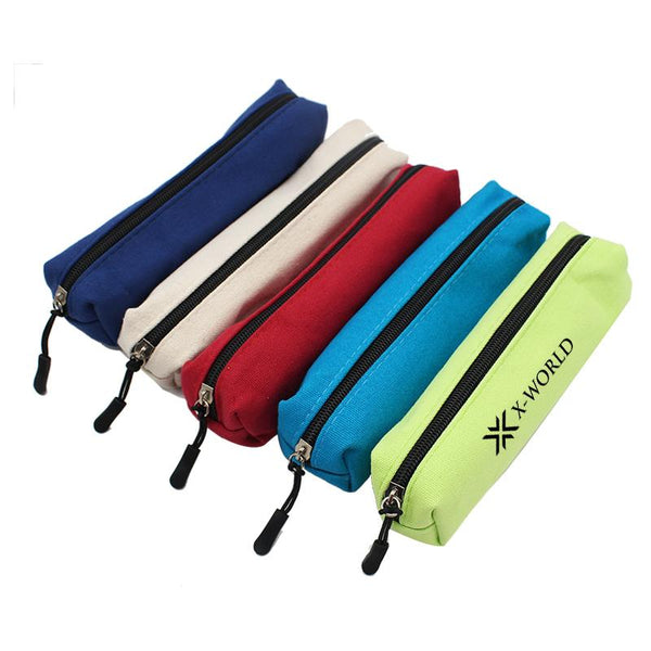 Small Rectangular Zippered Canvas Pencil Case