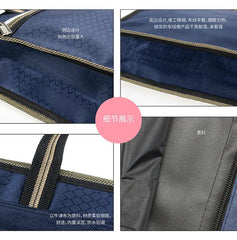 Briefcase Handbag with Striped Handle