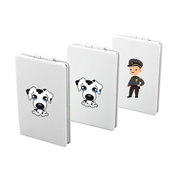 Rectangular Flip Pocket Mirror with White ABS Cover