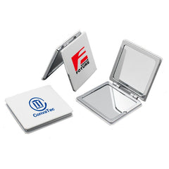 Square Flip Pocket Mirror with White ABS cover