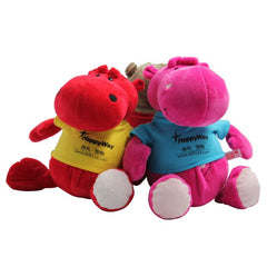 19cm Hippopotamus Plush Toy With T-Shirt