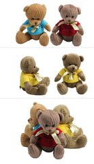20cm Teddy Bear Plush Toy With Vertical Striped Fur