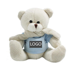 20cm Teddy Bear Plush Toy With Knitted Scarf