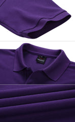 Short-Sleeved Polo Shirt With Thick Lapels And 2 Buttons