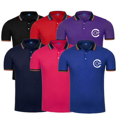 Short-Sleeved Polo Shirt With Colourful Striped Collar