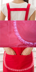Neckband Apron With Lace Trim