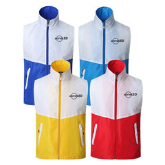 Dual-Coloured Zippered Sleeveless Jacket